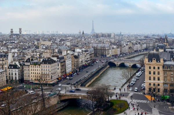 Панорамный Вид Париж Крыши Нотр Дам — стоковое фото