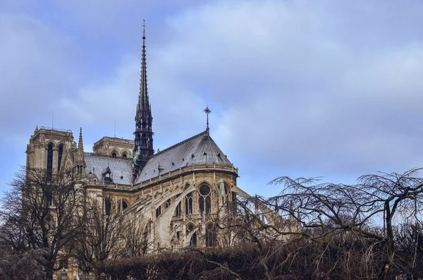 Populaire Bezienswaardigheid Parijs Notre Dame Gotische Kathedraal Uitzicht — Stockfoto