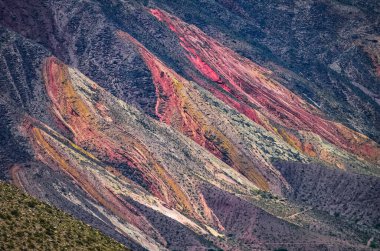 Tilcara 'nın Pucara kentindeki arkeolojik anıtın manzara görüntüsü - eski inka öncesi kalıntılar - Jujuy, Arjantin. Quebrada de Humahuaca