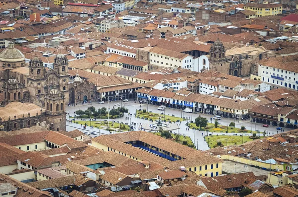 Vista Aérea Tejados Plaza Principal Plaza Del Cuartel Ciudad Cusco — Foto de Stock