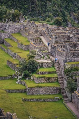 Machu Picchu 'nun kalıntıları ve antik mimarisi kutsal Cusco Vadisi' ndeki İnka uygarlığından şehri kaybetti. Peru, Güney Amerika