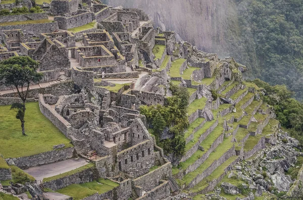 Rovine Architettura Antica Machu Picchu Perso Città Dalla Civiltà Inca — Foto Stock