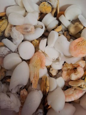 Taze deniz ürünlerini kapatın.