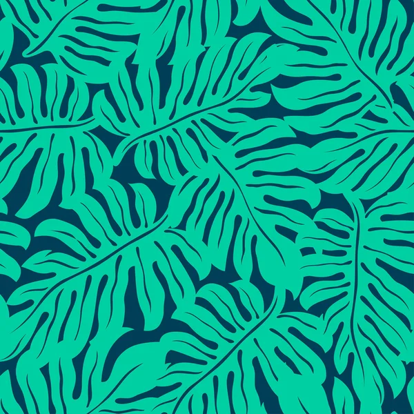 De tropische blad Monstera in een naadloze patroon — Stockvector