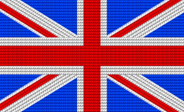 Brit zászló hímzés tervezési minta — Stock Vector