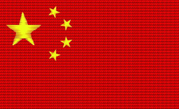 Modèle de conception de broderie drapeau de la Chine — Image vectorielle