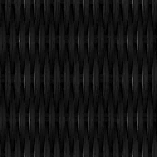 Черный тростник плетеный плетеные волокна бесшовный узор — стоковый вектор