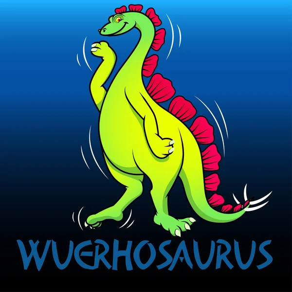 Wuerhosaurus 귀여운 캐릭터 공룡 — 스톡 벡터