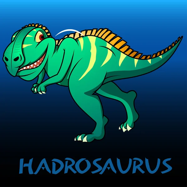 Hadrosaurus 귀여운 캐릭터 공룡 — 스톡 벡터