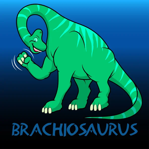 Brachiosaurus 귀여운 캐릭터 공룡 — 스톡 벡터