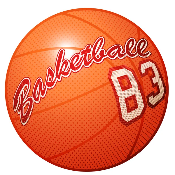 Orange 3d Basketball Sportgeräte mit Basketballaufdruck — Stockvektor