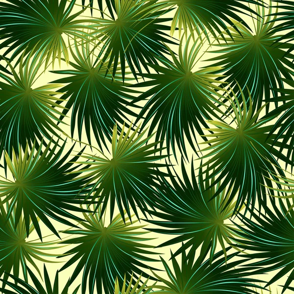 Feuille de palmier à chou tropical dans un motif sans couture — Image vectorielle