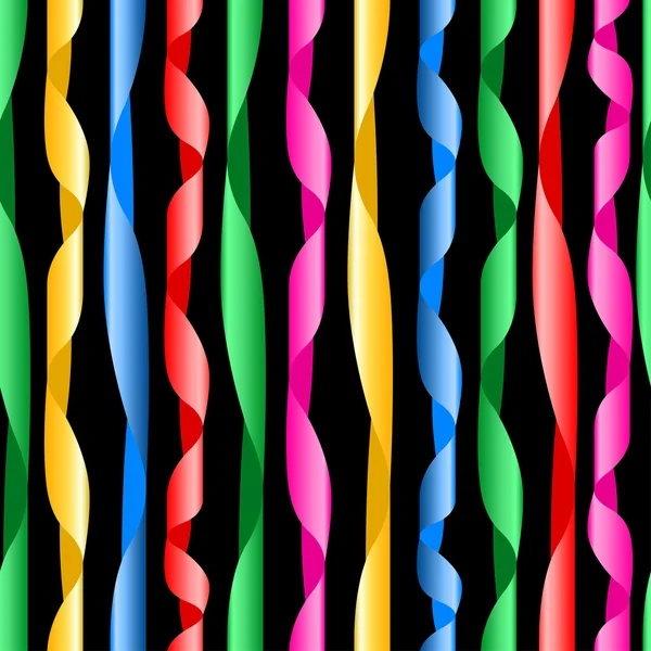 Rubans colorés dans un motif sans couture — Image vectorielle