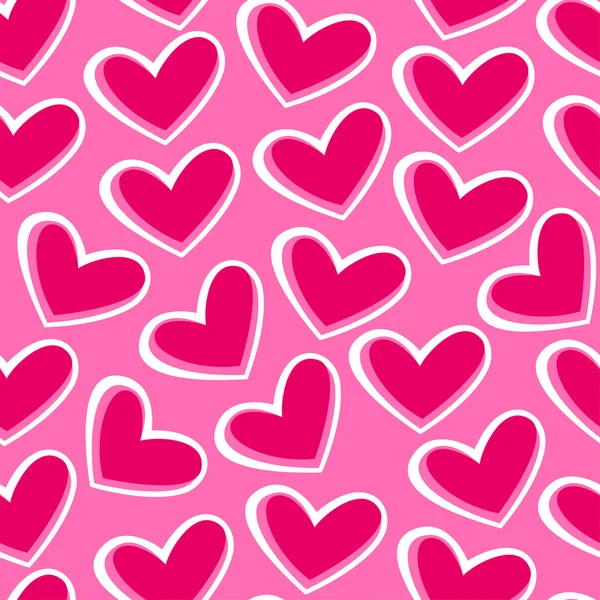 Roze harten in een naadloze patroon — Stockvector