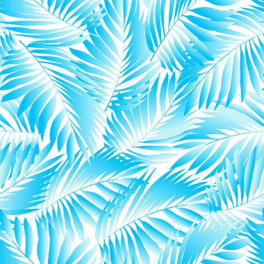 Tropical aqua leaves in a seamless pattern clipart
