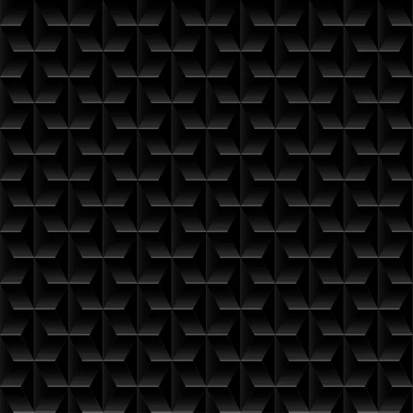 Design abstrait en relief noir dans un motif sans couture — Image vectorielle