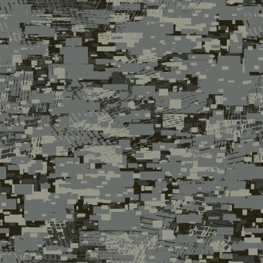 Camouflage urban disruptive block khaki seamless pattern clipart