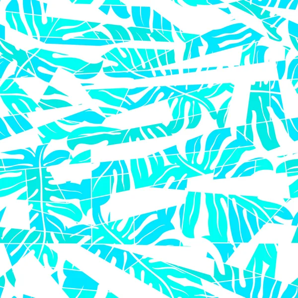 팜 리프 완벽 한 패턴으로 하얀 추상 서핑 패턴 — 스톡 벡터