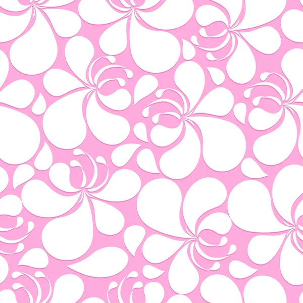Abstract pink  and white hibiscus floral seamless pattern — Stock Vector