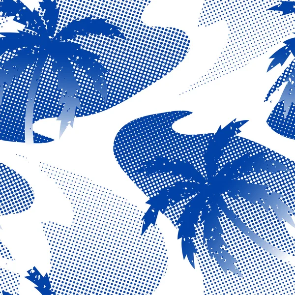 Abstract palm tree reflection on the water seamless pattern — Stock Vector