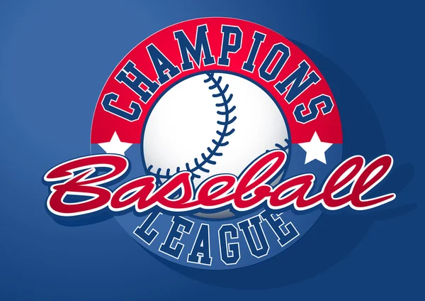 Ligue des champions de baseball avec ballon — Image vectorielle