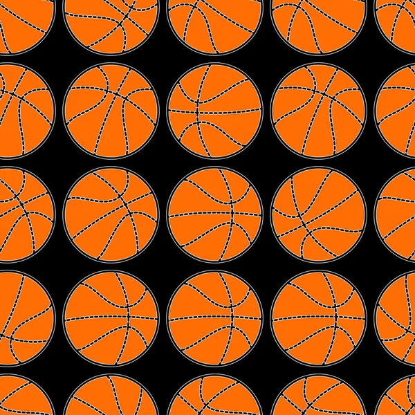 Baloncesto con detalle de costura patrón sin costuras — Archivo Imágenes Vectoriales