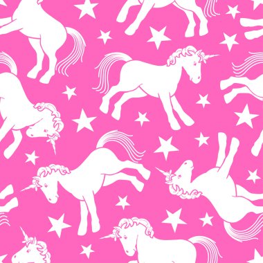 Yıldız ile şirin tek boynuzlu at seamless modeli