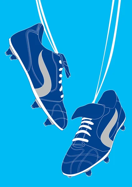 Blaue Fußballschuhe — Stockvektor