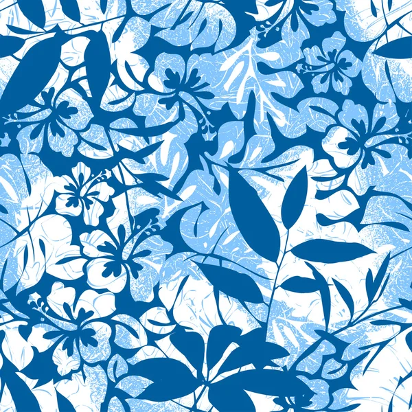 Blaues tropisches nahtloses Muster. — Stockvektor
