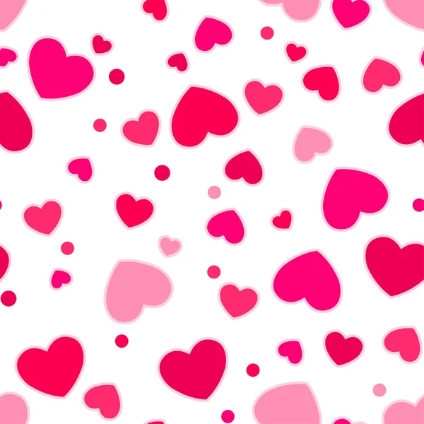 Cute pink and red hearts. — Stock Vector