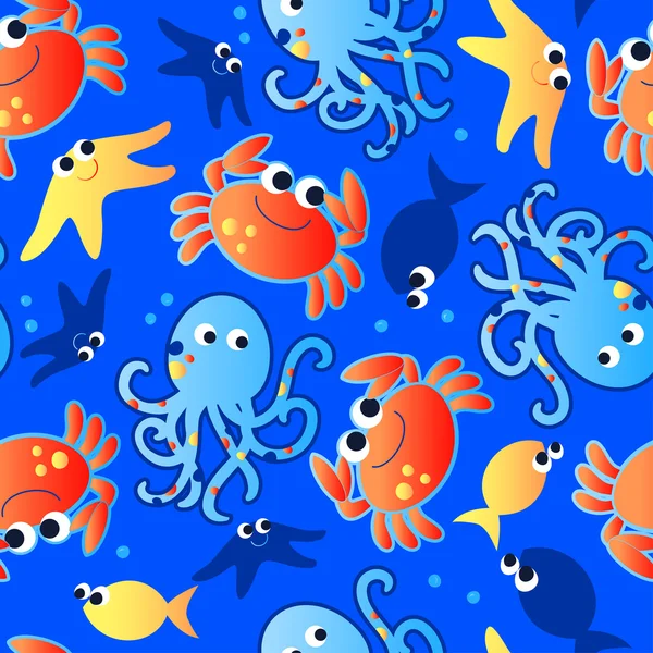 Criaturas do mar bonito . — Vetor de Stock