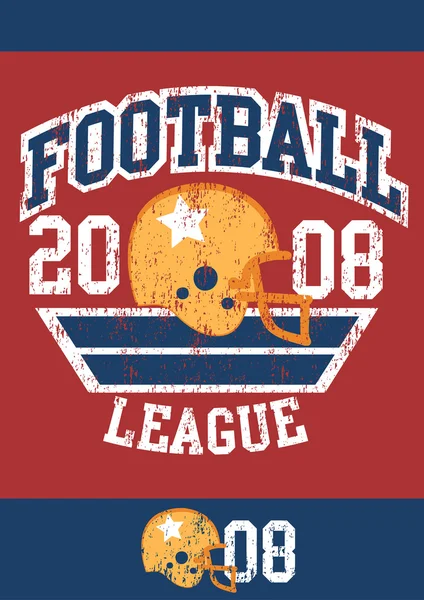 Distressed football league poster with helmet — Stock Vector