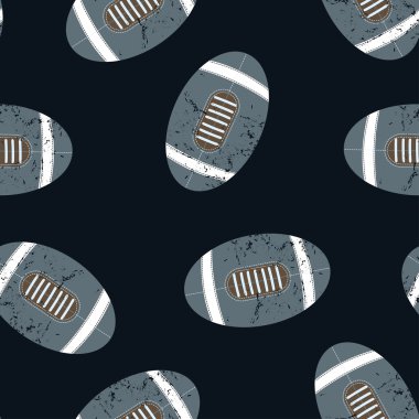 Footballs seamless pattern on a navy background clipart
