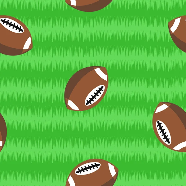 Footballs on field seamless pattern — Stock Vector