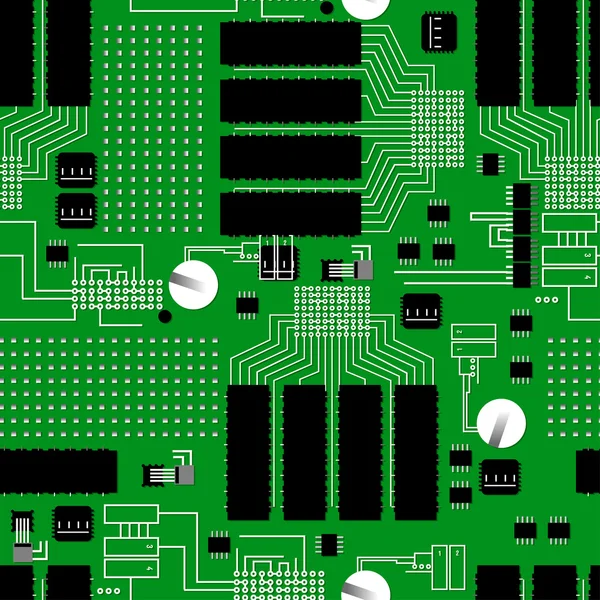 绿色电路板无缝模式 — 图库矢量图片