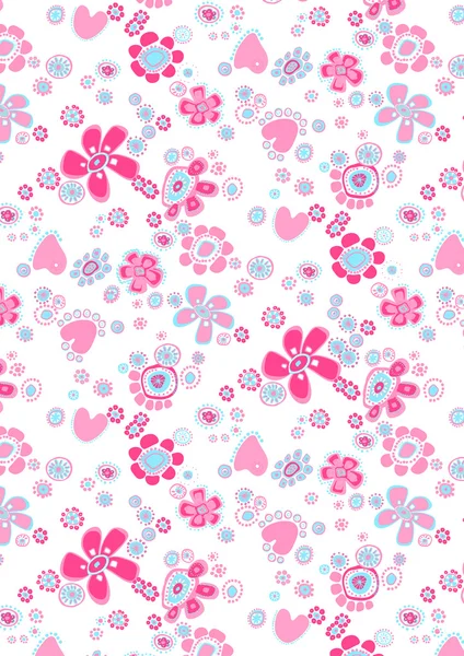 Happy flower repeat pattern — Stock Vector