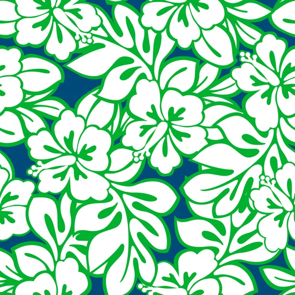Hibiskus tropische Blätter in einem nahtlosen Muster — Stockvektor