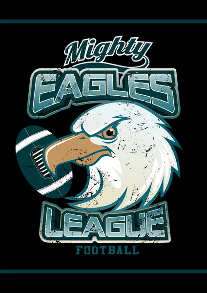 Machtige Eagles League voetbalteam op zwarte achtergrond — Stockvector