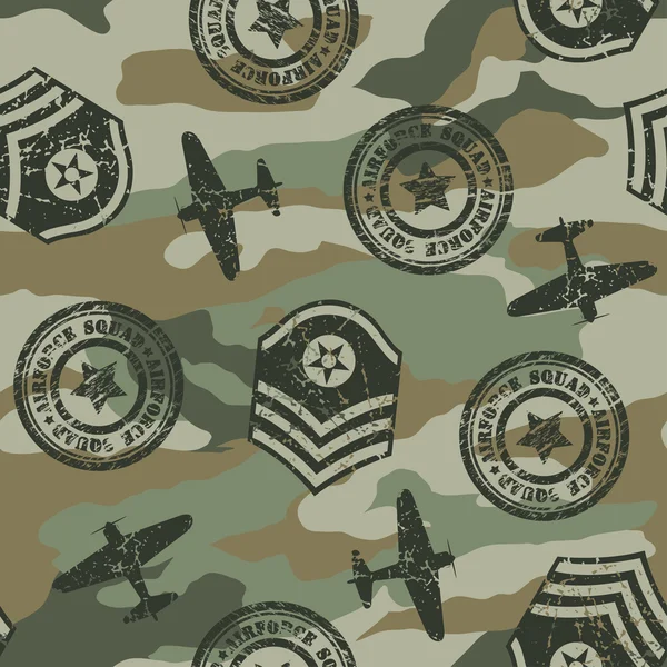 Military badges seamless pattern — Stock Vector