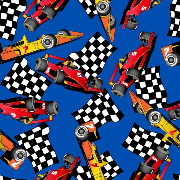 Racing car seamless pattern. — Stock Vector