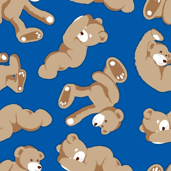 Rolling teddy bear seamless pattern — Stock Vector