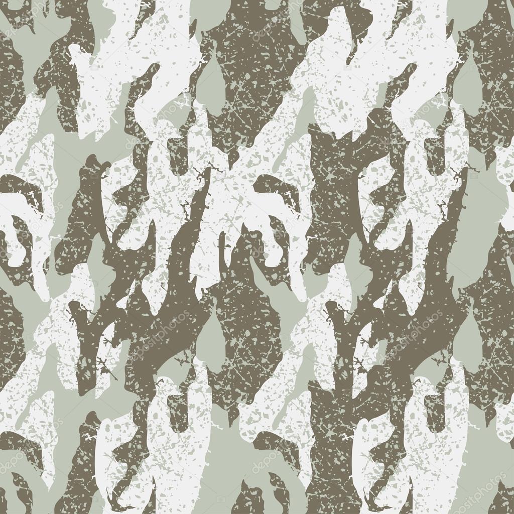 Snow distressed camouflage seamless pattern