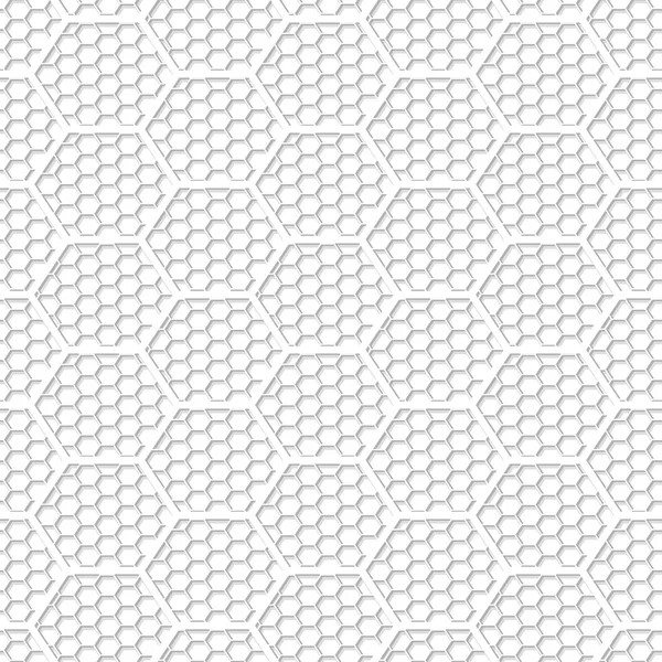 Witte zeshoek naadloze abstracte mazenpatroon — Stockvector