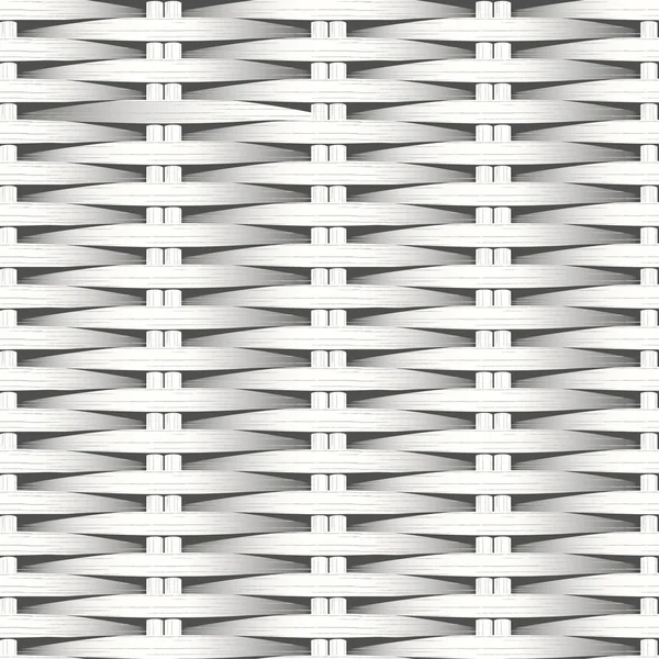 Cane flat woven white fiber seamless pattern — Stock Vector