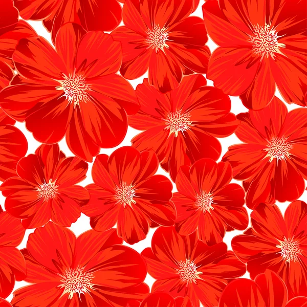 小红花在无缝模式 — 图库矢量图片