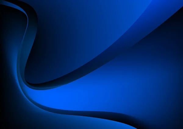 Blau glühende grafische Welle auf schwarzem Hintergrund — Stockvektor