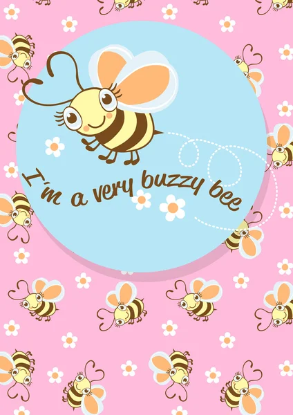 Είμαι πολύ buzzy bee παιδική χαρακτήρα με μια αντίστοιχη repea — Διανυσματικό Αρχείο