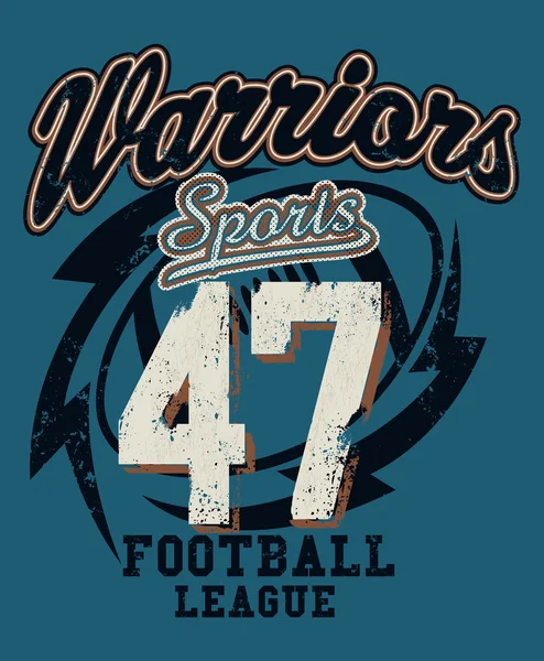 Sport Warriors Football league stampa angosciata — Vettoriale Stock