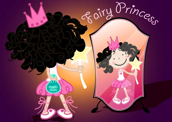 Princesa fada segurando um saco de poeira mágica —  Vetores de Stock