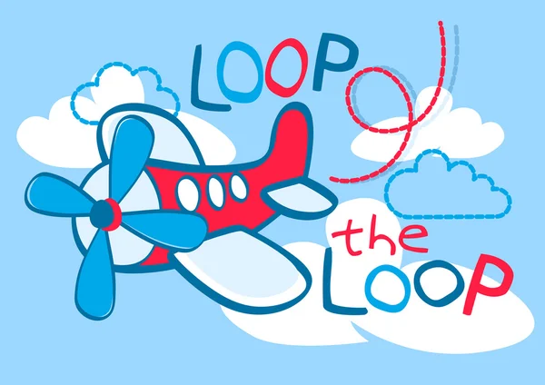 Um avião bonito voando loop o loop no céu —  Vetores de Stock